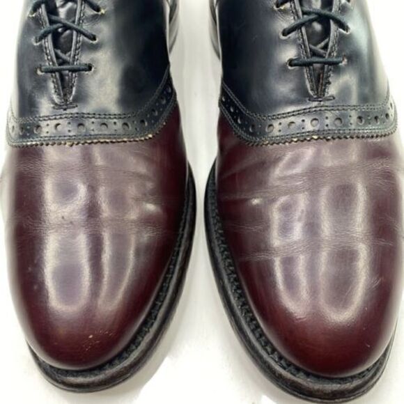 Allen Edmonds Polo Men’s Sz 9.5 A Burgundy Black Leather Saddle Oxfords Shoes main image 6